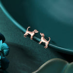 Cute Dog Stud Earrings in Sterling Silver, Puppy Earrings, Silver, Gold or Rose Gold, Nature Inspired Animal Earrings, Terrier, Jack Russell