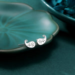 Paisley Pattern Stud Earrings in Sterling Silver, Silver or Gold, Small Stacking Earrings