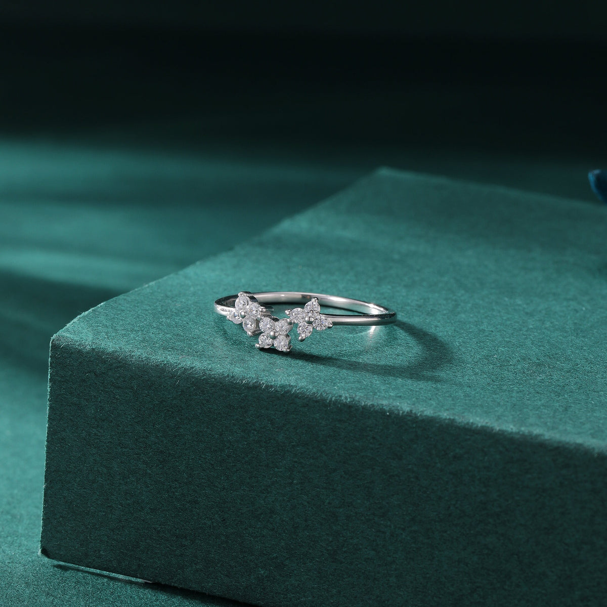 Hydrangea Bouquet CZ Flower Motif Ring