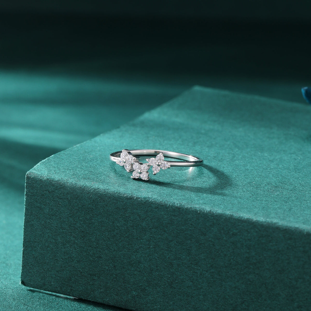 Hydrangea Bouquet CZ Flower Motif Ring