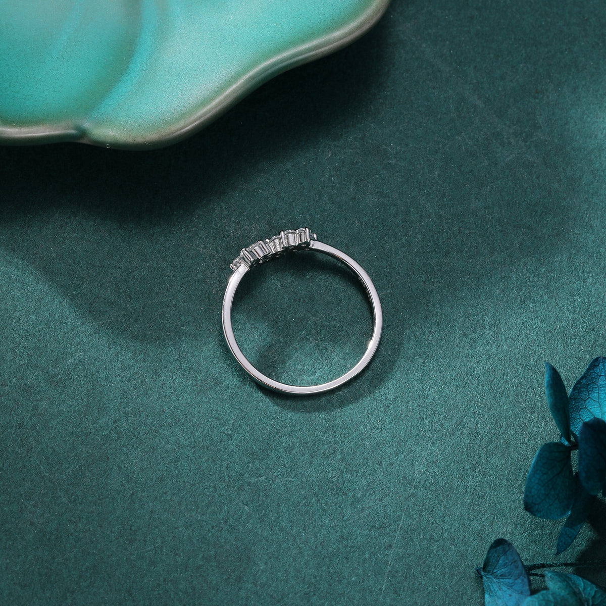 Hydrangea Bouquet CZ Flower Motif Ring