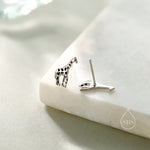 Sterling Silver Cute Little Giraffe Stud Earrings - Hand Painted Enamel - Cute, Fun, Whimsical and Pretty Jewellery