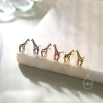 Sterling Silver Cute Little Giraffe Stud Earrings - Hand Painted Enamel - Cute, Fun, Whimsical and Pretty Jewellery