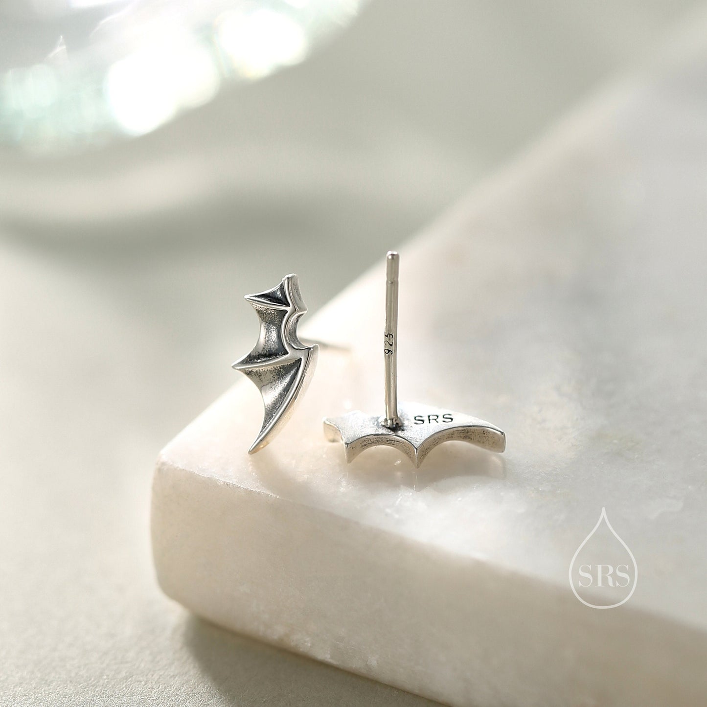 Bat Wing Screw Back / Stud Earrings in Sterling Silver, Oxidised Silver or Gold or Rose Gold, Demon Wing Earrings, Devil Wing Earrings