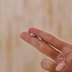 Bat Wing 18G Screw Back Earrings in Sterling Silver with Ball Backs