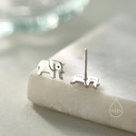 Cute Elephant Stud Earrings in Sterling Silver, Silver, Gold or Rose Gold, Cute Dainty Animal Stud, Elephant Earrings, Elephant Earrings