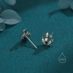 Tiny Sitting Frog Stud Earrings in Sterling Silver, Tree Frog Earrings, Silver or Gold or Rose Gold, Rain Forest Frog Nature Inspired