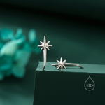 Starburst Ear Crawler Earrings in Sterling Silver - Star Crawler Earrings - Silver or Gold or Rose Gold - North Star Ear Climbers Earrings
