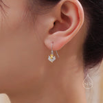 Thistle Flower Drop Hook Earrings in Sterling Silver - Scottish Flower Blossom Stud Earrings - Cute, Fun, Whimsical