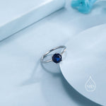 1 Carat Sapphire Blue CZ Ring in Sterling Silver, 6mm Blue Zircon Ring, US Size 5-8, Six Prong Ring, September Birthstone