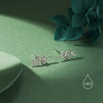 Olive Leaf Stud Earrings in Sterling Silver, Silver, Olive Branch Earrings, Nature Inspired Leaf Earrings