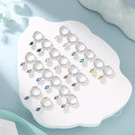 Very Tiny Rhombus Aquamarine Blue CZ Huggie Hoop in Sterling Silver, Silver or Gold, Minimalist Simple Kite Shape CZ Hoop Earrings