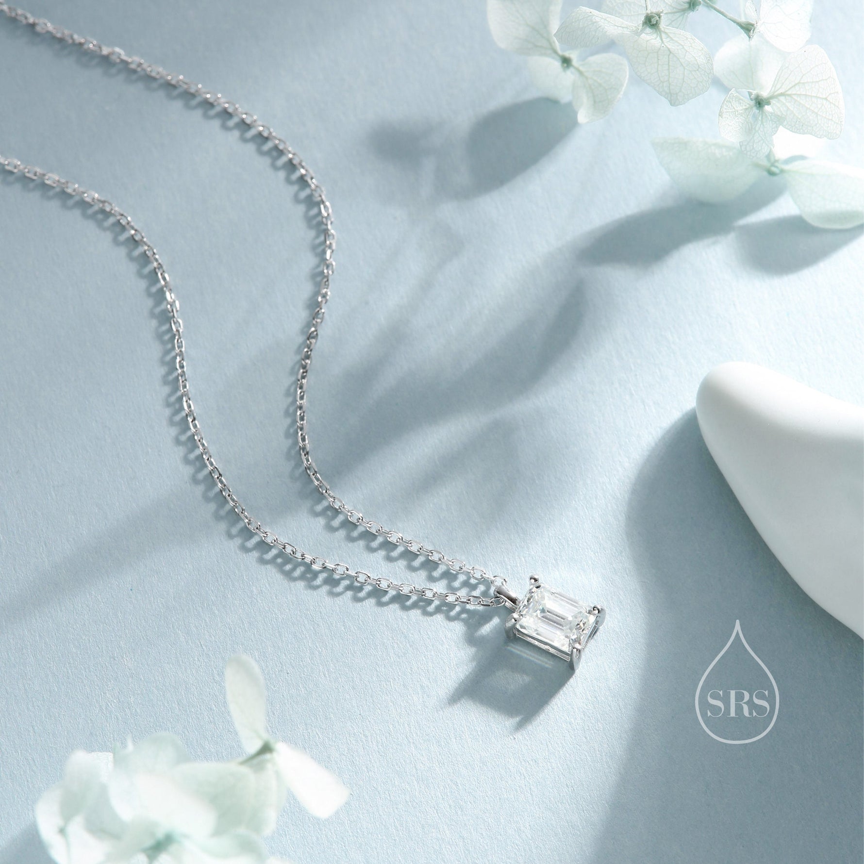 Emerald Cut 1ct Moissanite Pendant Necklace