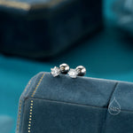 Brilliant Cut 3mm Six Prong CZ 18G Screw Back Earrings in Sterling Silver