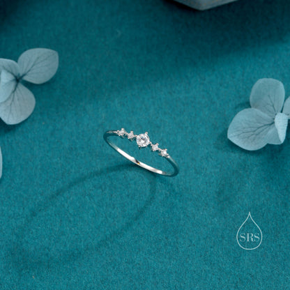 CZ Ring in Sterling Silver, Silver or Gold, Delicate Diamond Ring Ring, Size US 5 - 8