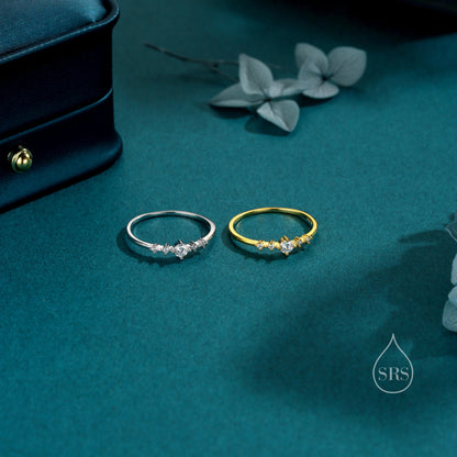 CZ Ring in Sterling Silver, Silver or Gold, Delicate Diamond Ring Ring, Size US 5 - 8