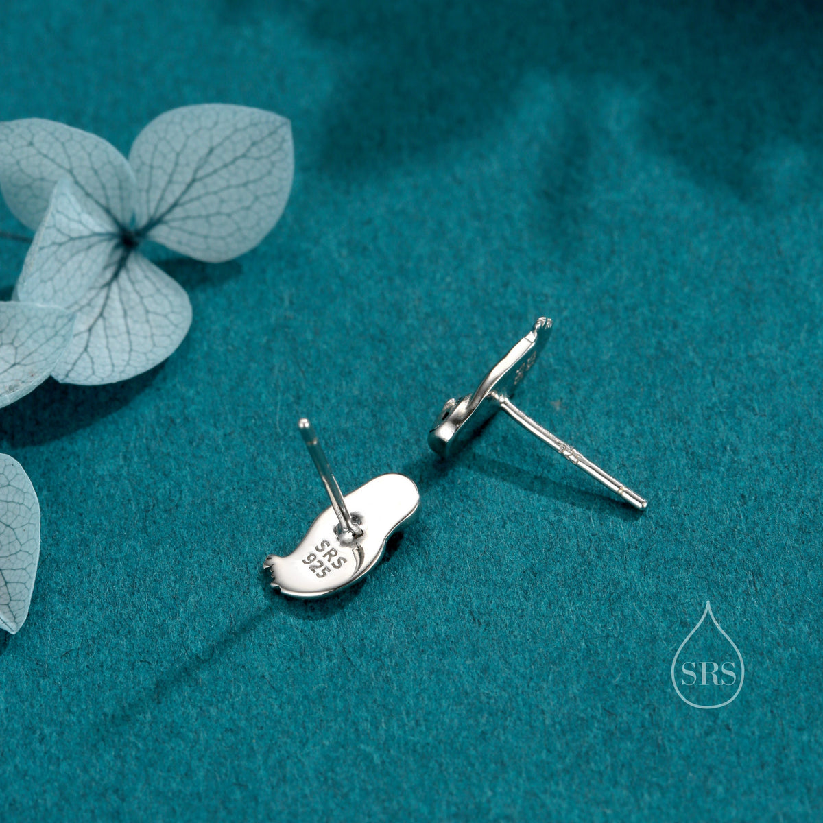 Barn Owl Stud Earrings in Sterling Silver, Gold and Rose Gold. Owl Bird Earrings, Nature Inspired Animal Earrings