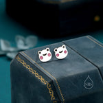 Cute Frog Head Stud Earrings in Sterling Silver, Kawaii Frog Earrings, Forest Frog Nature Inspired