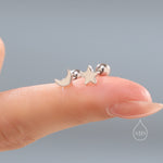 Mismatched Moon and Star 18G Screw Back in Sterling Silver