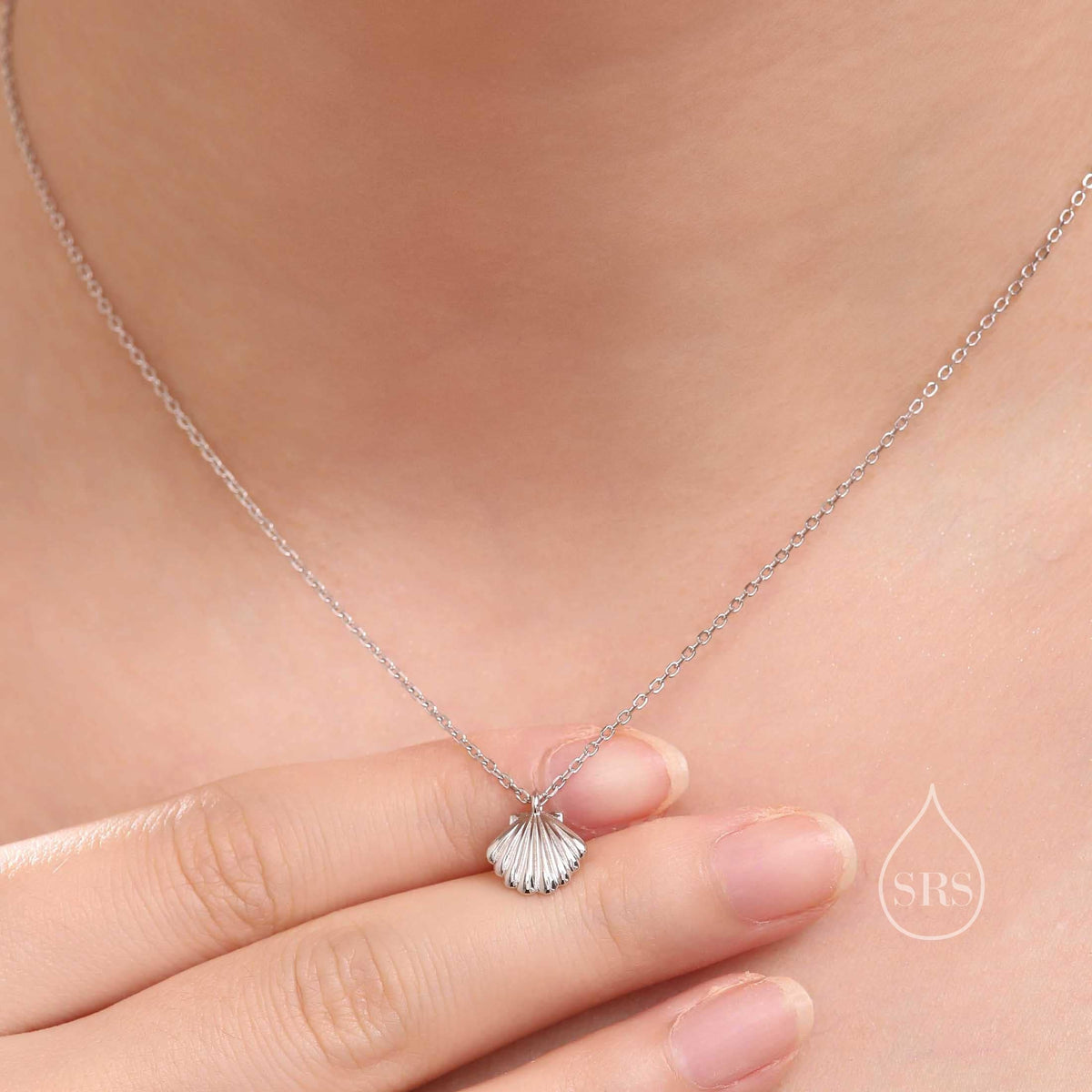 Seashell Pendant Necklace in Sterling Silver, Silver or Gold or Rose Gold, Ocean Necklace, Shell Necklace, Sea Shell Necklace