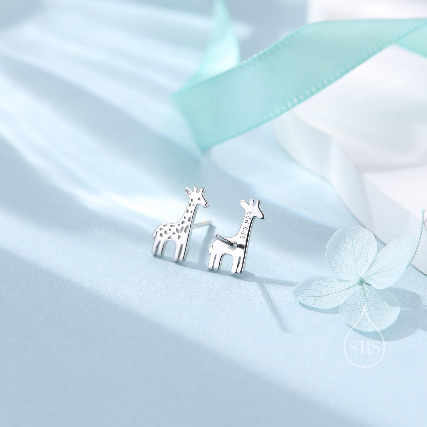 Sterling Silver Tiny Giraffe Stud Earrings - Silver, Gold or Rose Gold - Cute, Fun, Whimsical and Pretty Jewellery