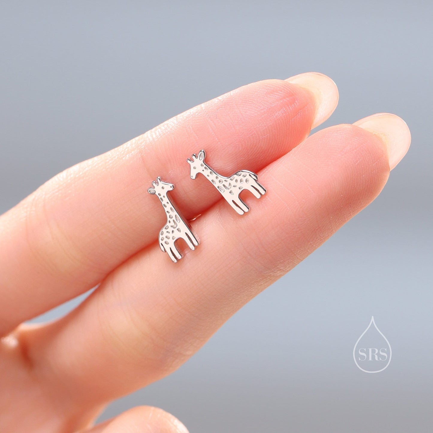 Sterling Silver Tiny Giraffe Stud Earrings - Silver, Gold or Rose Gold - Cute, Fun, Whimsical and Pretty Jewellery