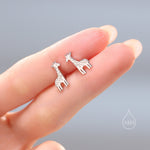 Sterling Silver Tiny Giraffe Stud Earrings - Silver, Gold or Rose Gold - Cute, Fun, Whimsical and Pretty Jewellery