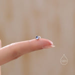 Tiny Moonstone Internally Threaded Flat Back/Screw back(Barbell)/ Stud Earrings in Sterling Silver, Lab Moonstone Earrings, Piercing