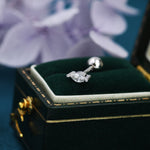 Tiny Marquise CZ Screw Back Earrings in Sterling Silver, Silver or Gold, Stacking Earrings, Barbell Earrings, Helix Earrings