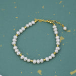 Sterling Silver Freshwater Pearl Beaded Bracelet, Silver or Gold, Genuine Fresh Water Pearls, Natural Pearl Bracelet, Ivory Pearls