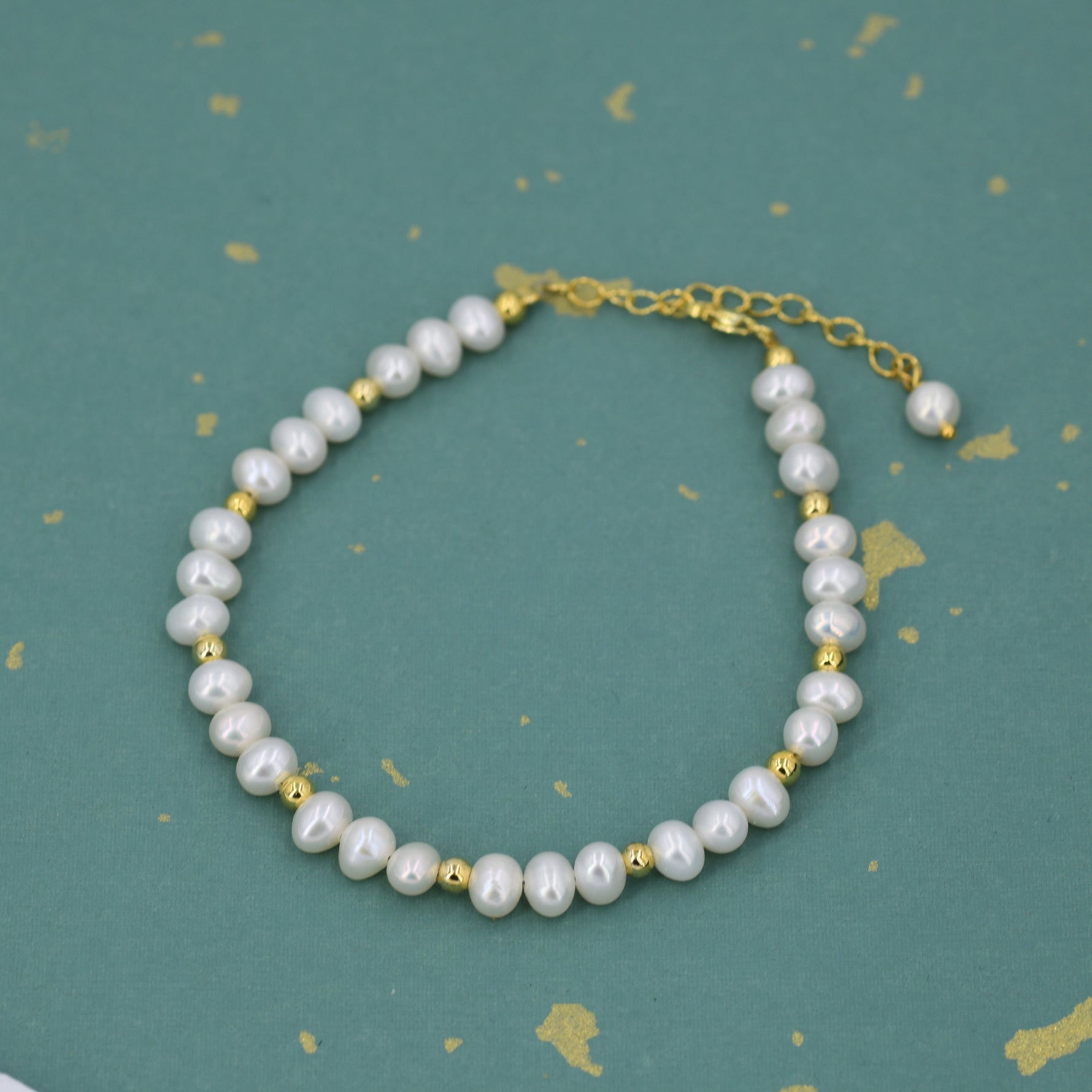 Sterling Silver Freshwater Pearl Beaded Bracelet, Silver or Gold, Genuine Fresh Water Pearls, Natural Pearl Bracelet, Ivory Pearls