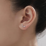 Sycamore Seed Stud Earrings in Sterling Silver, Nature Inspired Leaf Earrings - Maple Leaf Earrings, Silver Gold or Rose Gold