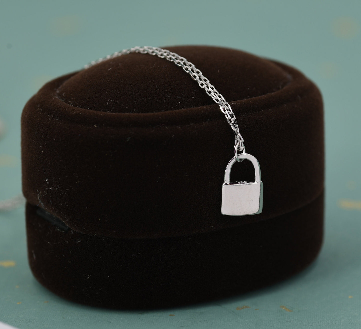 Extra Tiny Padlock Pendant Necklace in Sterling Silver, Silver or Gold, Silver Pad Lock Pendant, Lock Necklace