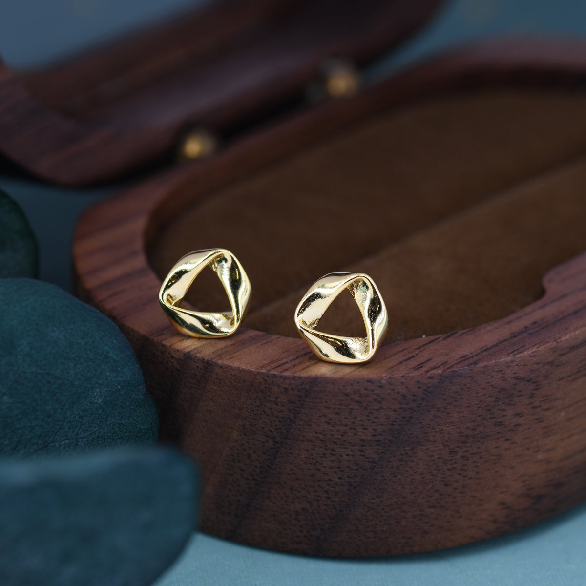 Tiny Mobius Strip Stud Earrings in Sterling Silver, Silver or Gold, Geometric Minimalist Design, Mobius Circle Stud, Tiny Stud