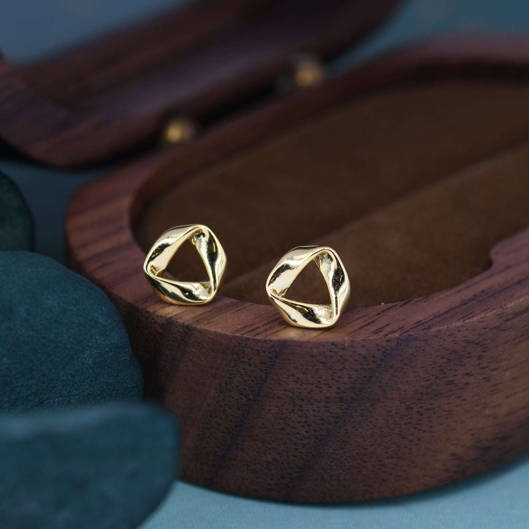 Tiny Mobius Strip Stud Earrings in Sterling Silver, Silver or Gold, Geometric Minimalist Design, Mobius Circle Stud, Tiny Stud