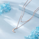Crescent Moon Layered Pendant Necklace