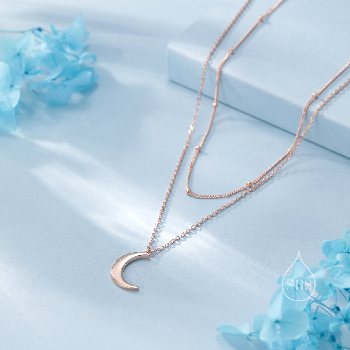 Crescent Moon Layered Pendant Necklace