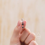 Double Black CZ Huggie Hoop Earrings in Sterling Silver, Silver or Gold, Detachable Charm Hoops, Geometric Hoop Earrings