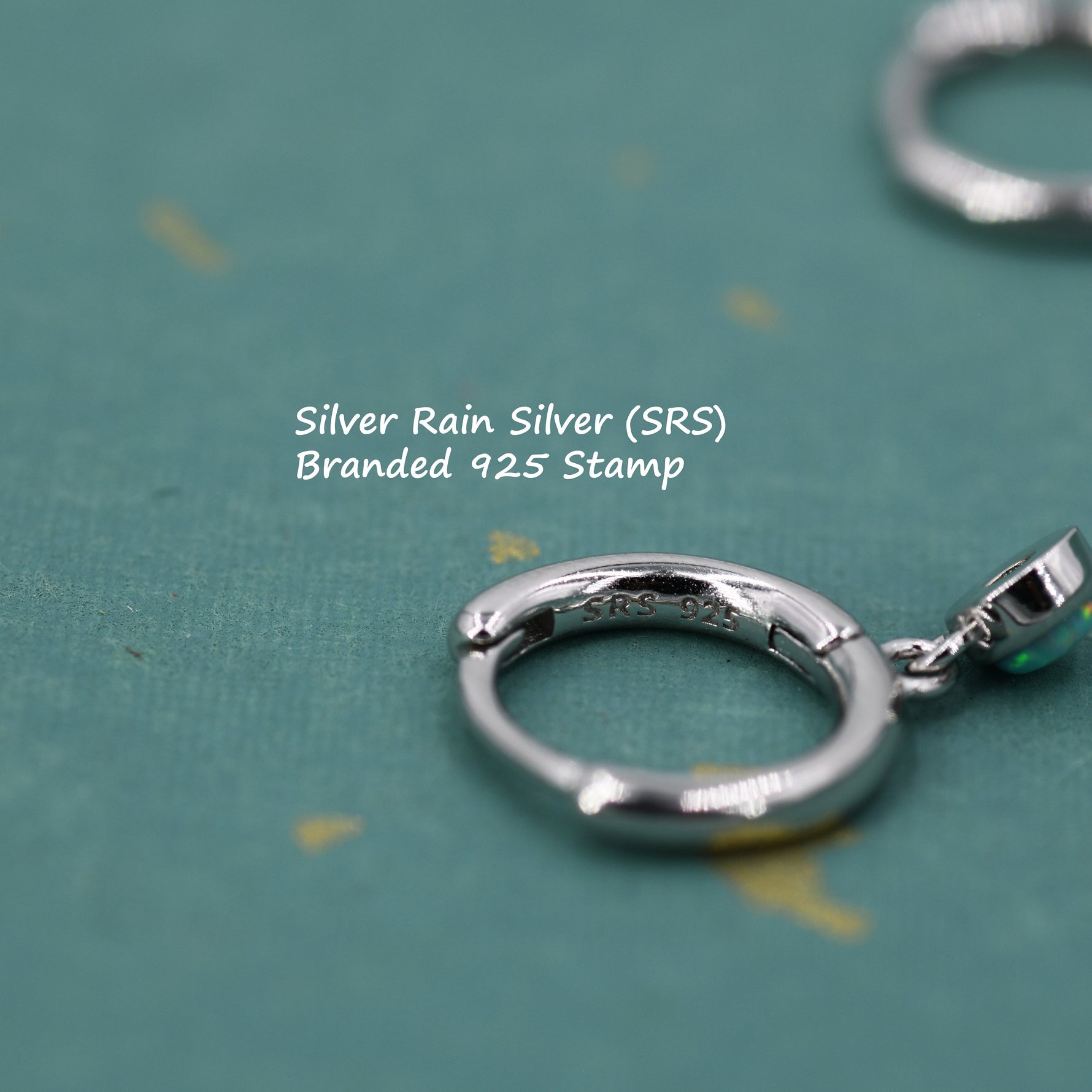 Sterling Silver Hoops with Tiny Dangling 3mm Green Opal, Aqua Green Opal Charm Dangle Hoop Earrings, Silver or Gold, Lab Opal Hoops