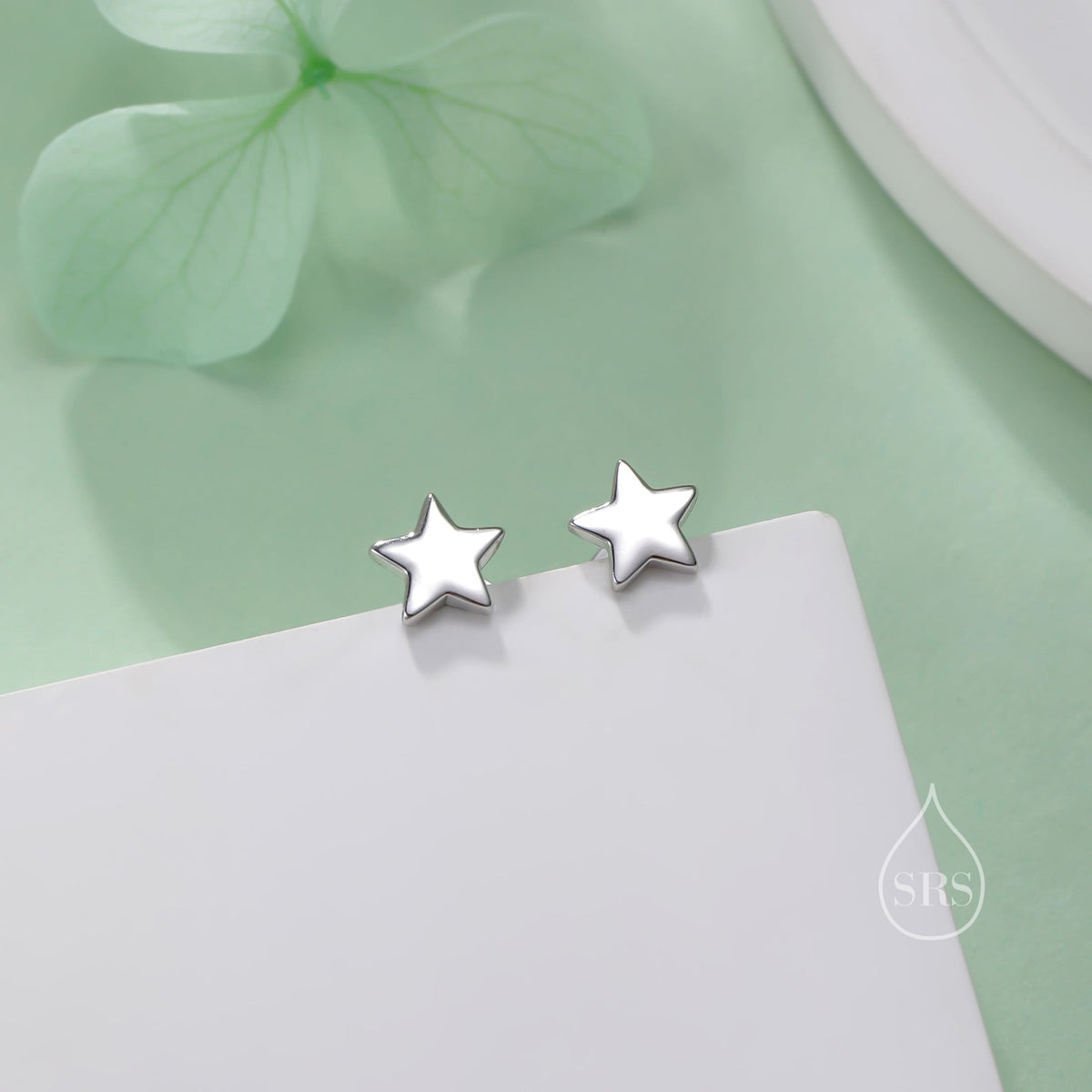 Tiny Star Internally Threaded Flat Back/Screw back(Barbell)/ Stud Earrings in Sterling Silver, Star Earrings, Piercing Jewellery