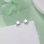 Tiny Star Internally Threaded Flat Back/Screw back(Barbell)/ Stud Earrings in Sterling Silver, Star Earrings, Piercing Jewellery