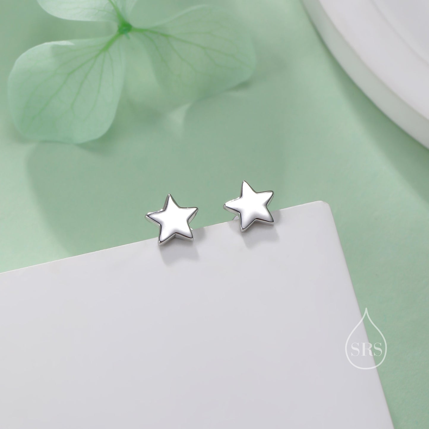 Internally Threaded Tiny Star Flat Back/Screw Back/ Stud Earrings in Sterling Silver, Star Earrings, Piercing Jewellery