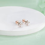 Hydrangea CZ 16G Internally Threaded Flat Back Earrings in Sterling Silver