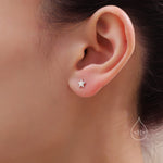 Tiny Star Screw Back Earrings in Sterling Silver, Gold, Rose Gold and Silver, Screw Back Earrings - helix ,cartilage , conch, tragus