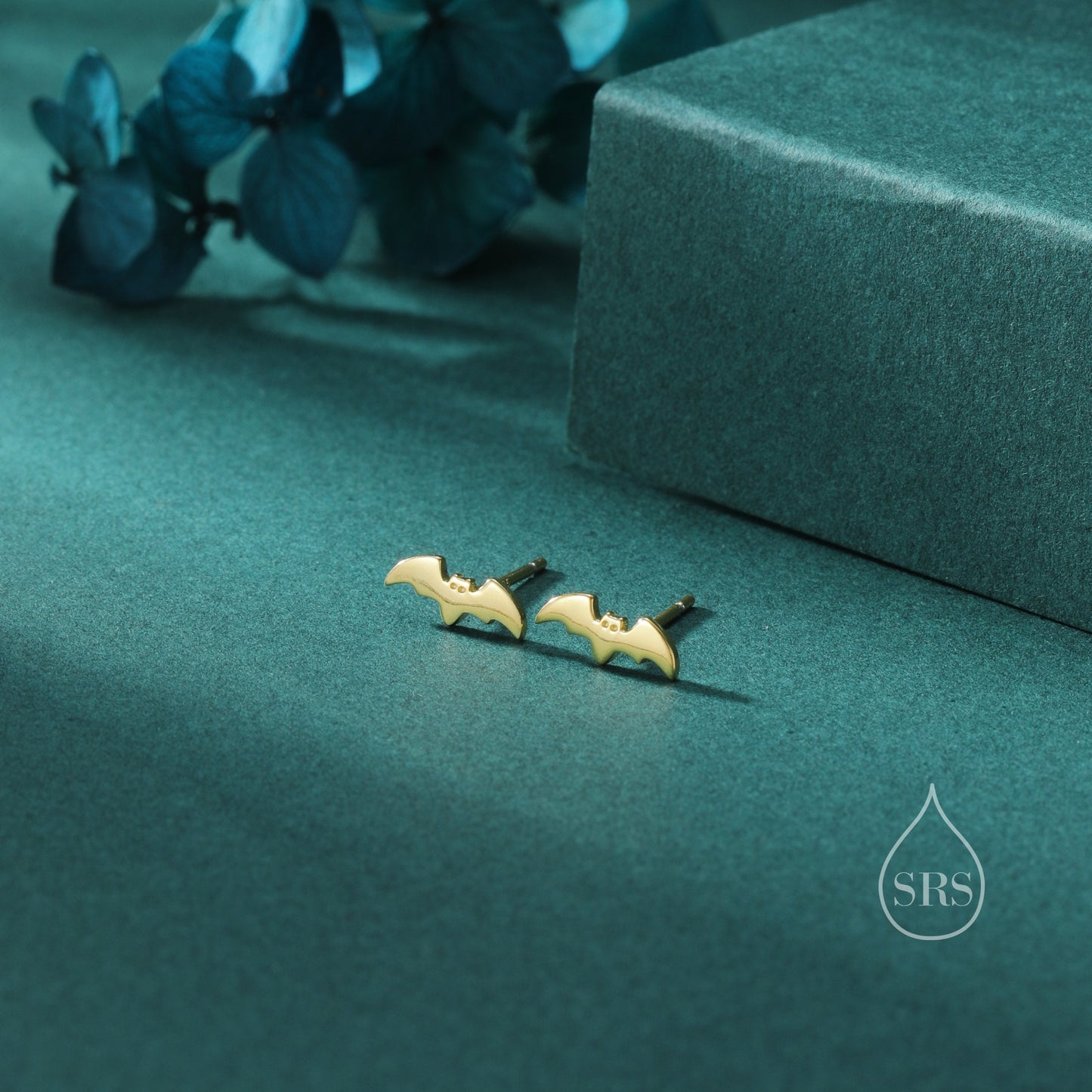 Tiny Bat Stud Earrings in Sterling Silver, Silver or Gold, Simple Bat Earrings, Stacking Earrings, Animal Earrings