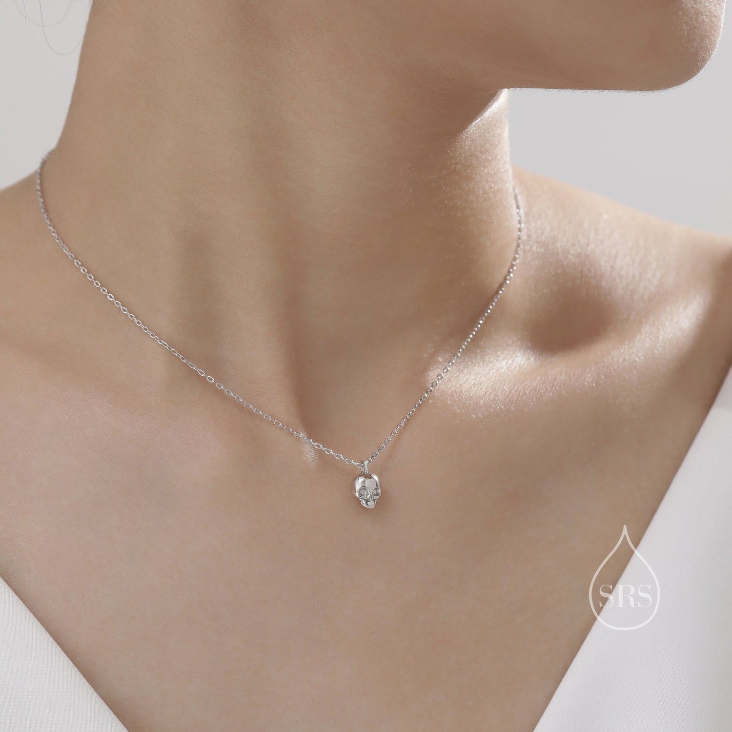 Tiny Skull Pendant Necklace