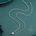 Single Freshwater Pearl Necklace in Sterling Silver, Silver or Gold, Natural Pearl Necklace, Single Pearl Necklace, Genuine Pearl Necklace