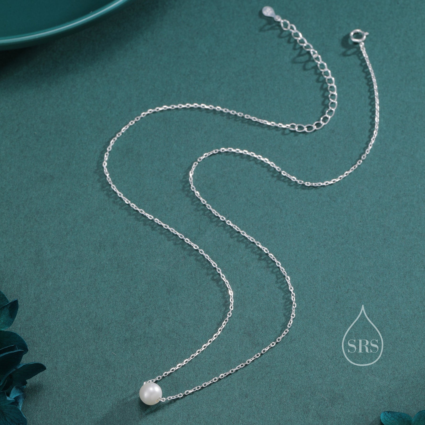 Single Freshwater Pearl Necklace in Sterling Silver, Silver or Gold, Natural Pearl Necklace, Single Pearl Necklace, Genuine Pearl Necklace