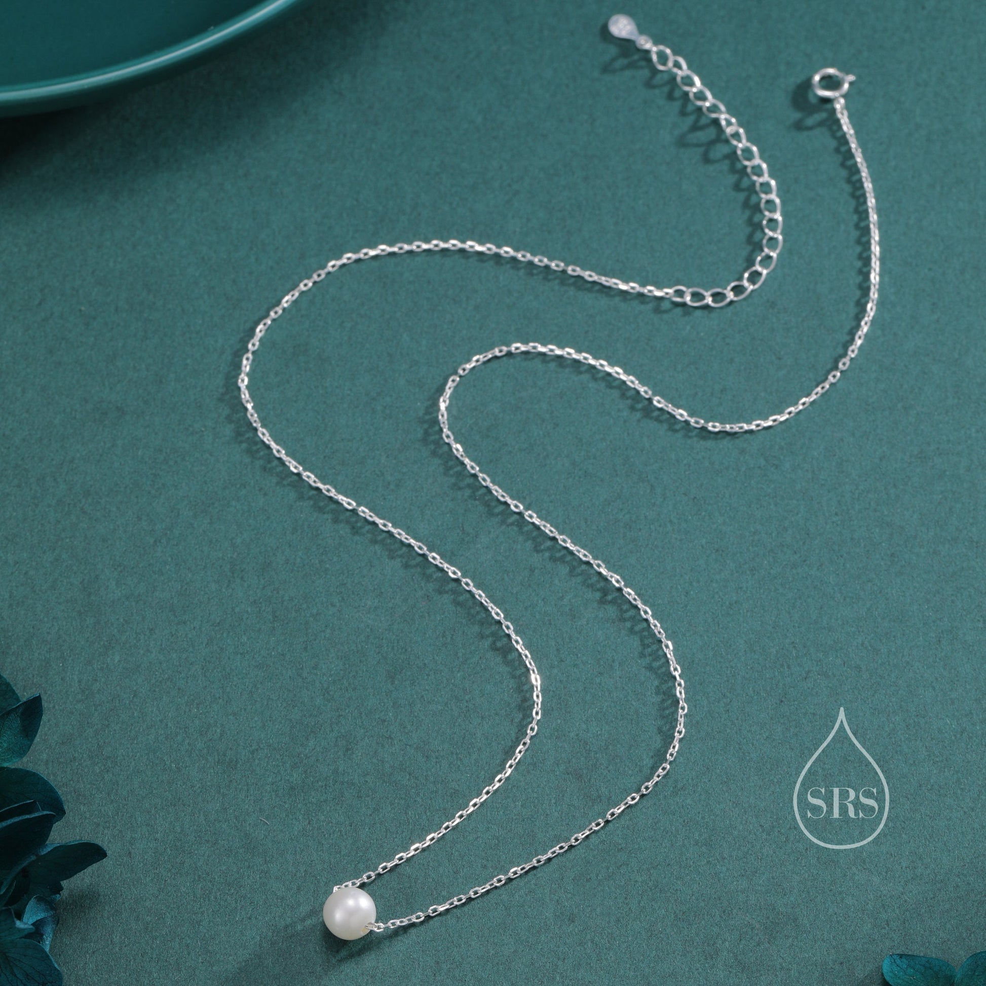 Single Freshwater Pearl Necklace in Sterling Silver, Silver or Gold, Natural Pearl Necklace, Single Pearl Necklace, Genuine Pearl Necklace