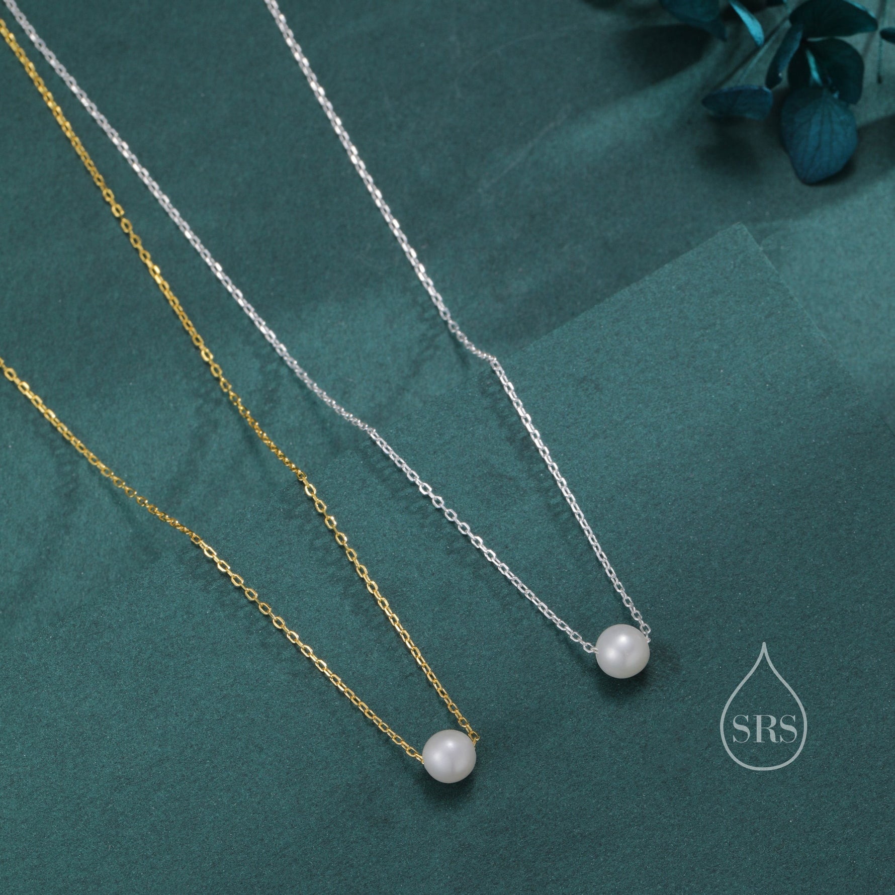 Single Freshwater Pearl Necklace in Sterling Silver, Silver or Gold, Natural Pearl Necklace, Single Pearl Necklace, Genuine Pearl Necklace
